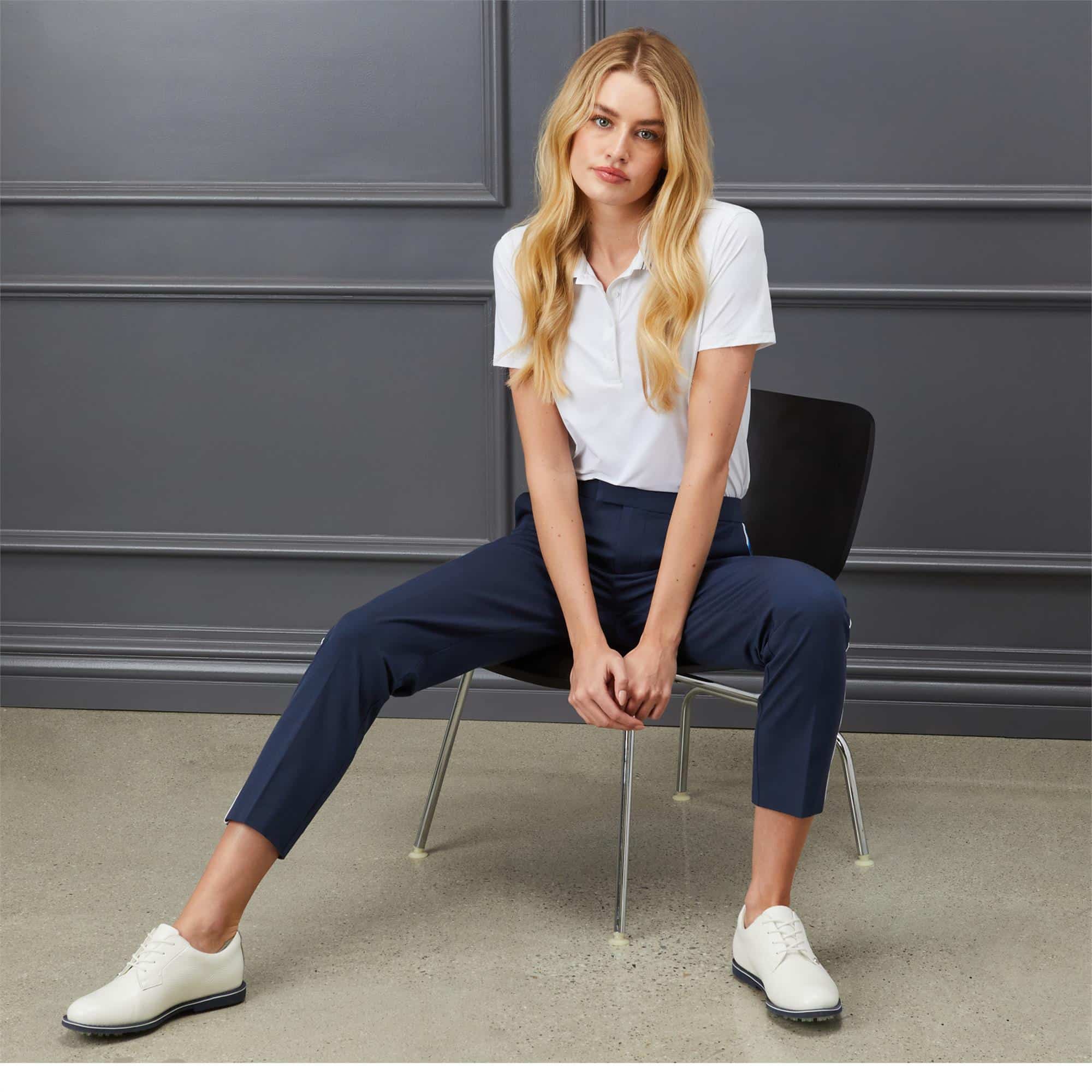 Ladies G/FORE Pleated Collar Polo Shirt Snow